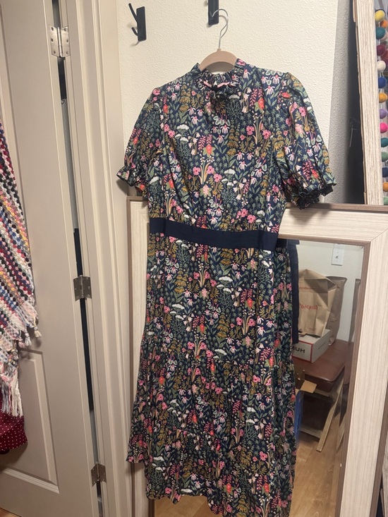 Boden Dresses & Skirts - Boden Navy Floral Midi Dress with Pink & Cream 12U